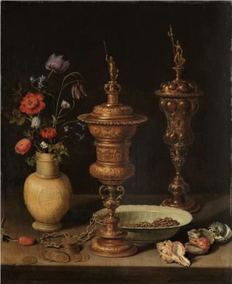 Still Life with Flowers and Gold Cups of Honor by Clara Peeters, 1612